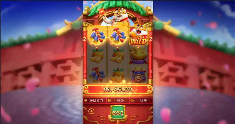 Fortune Tiger gameplay — interface completa do slot no navegador